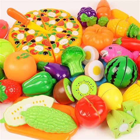 kids cut vegetables toys plastic fruit pretend play food baby