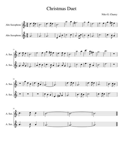 Christmas Duet Sheet Music For Alto Saxophone Download Free In Pdf Or