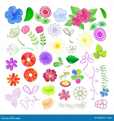 set  flower elements stock vector illustration  chamomile