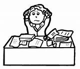 Messy Desk Clipart Woman Frustrated Clip Cliparts Student Cartoon Cluttered Library Clipground sketch template