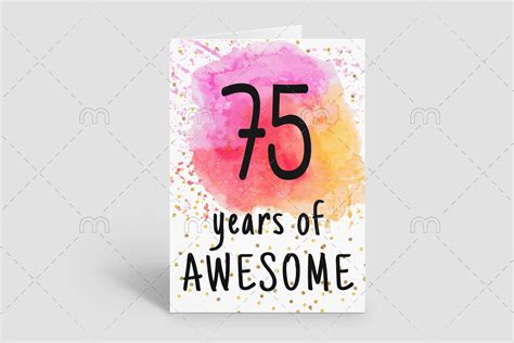 75th Birthday Card Printable