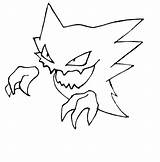 Pokemon Haunter Coloring Line Pages Template Sketch sketch template