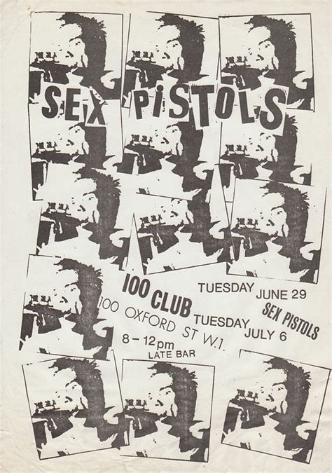 sex pistols original large 100 club handbill