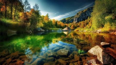 wallpaper hd nature forest lake lake  autumn background pictures