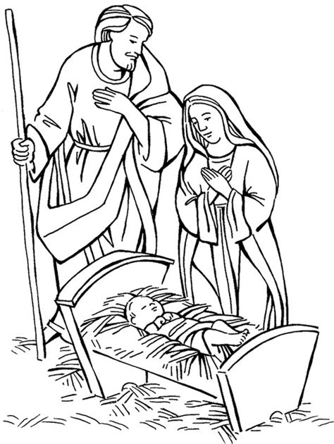 nativity jesus born scene coloring page color luna