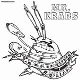 Coloring Mr Krabs Pages Tough sketch template