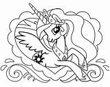Princess Pony Little Celestia Heart Coloring Play Pages sketch template