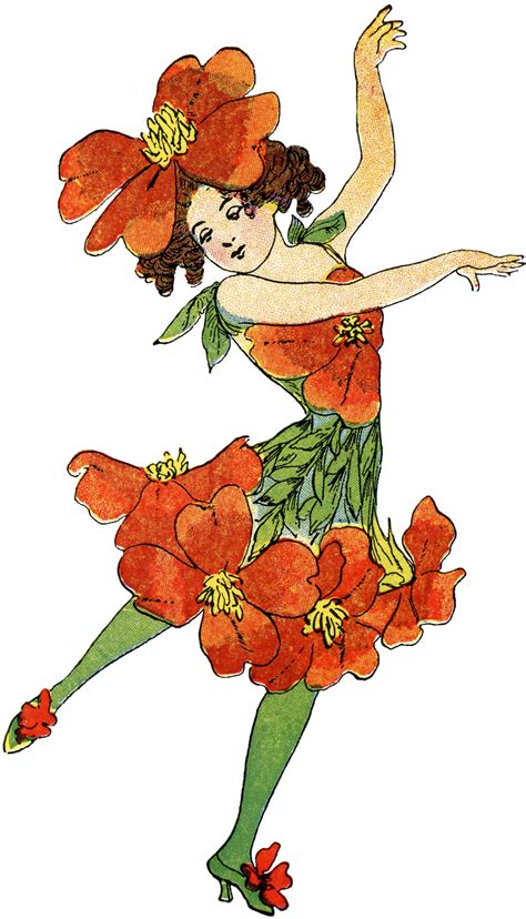 vintage flower fairy image primrose  graphics fairy