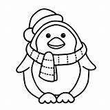 Penguin Coloring Pages Cute Christmas Read Printable sketch template