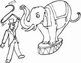 Circus Coloring Elephant Pages sketch template