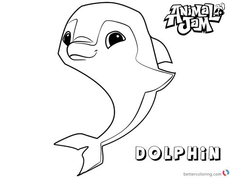 animal jam coloring pages dolphin  printable coloring pages