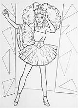 Coloring Barbie Pages Rockers Fashion 1986 Diva Illustration Flickr sketch template