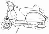 Vespa Coloring Scooter Pages Kids Motorcycle Transportation Colouring Popular Line Books Printable Scooters sketch template