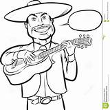Coloring Mariachi Pages Template sketch template
