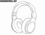 Headphones Drawing Draw Erase Unnecessary Carefully Steps Lines Additional First Top sketch template