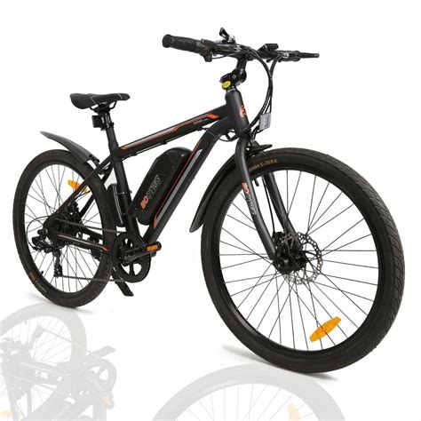 black    electric city bicycle  bike removable battery  speed pedal assist walmart