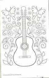 Coloring Pages Guitar Colouring Music Color Book Printable Sheets Choose Board Kids Patterns sketch template