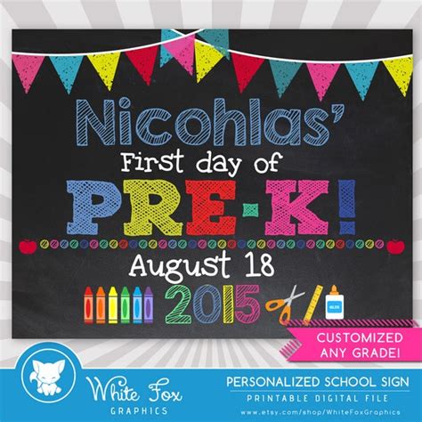 day  pre  sign st day  school  whitefoxgraphics