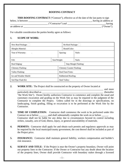 roofing contract template  mableroberts blog