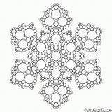 Coloring Fractal Colorkid Mandalas Floco Snowflakes sketch template