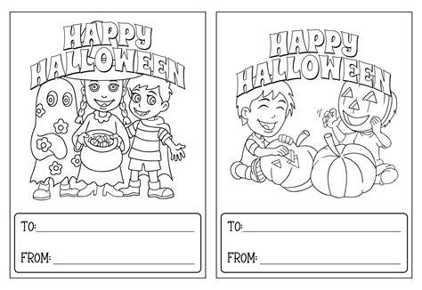 halloween printable cards  color     printablee
