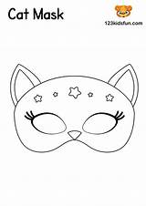 Template Mask Printable Kids Masks Cat Masquerade Animal Templates 123kidsfun Craft Preschool Máscaras Crafts Fun Plantilla sketch template
