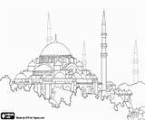 Hagia Sophia Istanbul Kleurplaten Sofia Constantinopla Elevation Monumenten Bezienswaardigheden Turkije sketch template