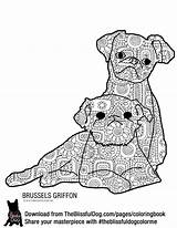 Coloring Dog Pages Book Griffon Brussels Choose Board Animal Sheep Puppies Farm Poster Drawing Blissful sketch template