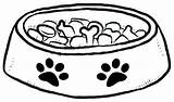 Dog Coloring Bowl Cute Pages Dozens Kids sketch template