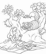 Alice Merveilles Boit Coloring Cheshire Gratuit sketch template