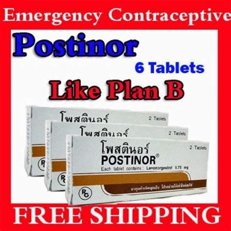 emergency contraceptive postinor 0 75mg 2 tab each box