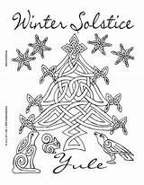 Coloring Pages Solstice Yule Pagan Christmas Winter Printable Adult Colouring Wiccan Sheets December Holiday Hiver Sheet Happy Witch Book Books sketch template