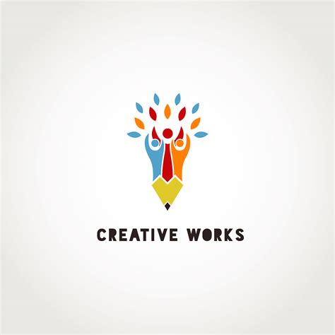 creative group  people pencil logo  vector art  vecteezy