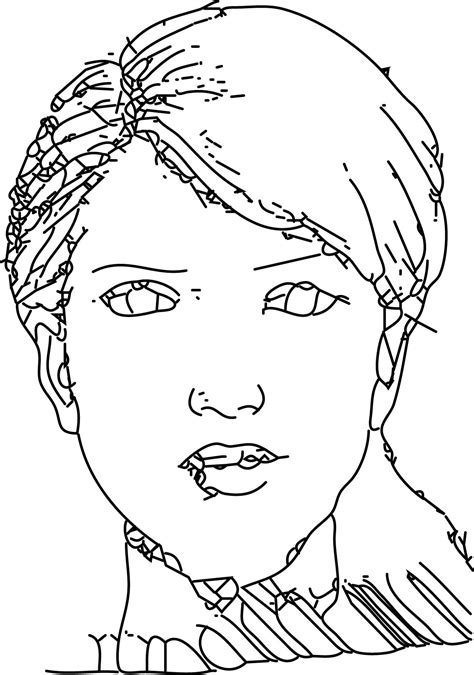 woman face style drawing coloring page wecoloringpagecom