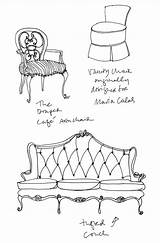 Furniture Chair Sketches Drawing Sofa Dorothy Draper Sketch Vintage Drawings Elevation Simple Section Classic Illustration Illustrations Sketching Line Chairs Kitchen sketch template