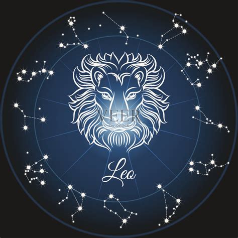 狮子 标志 十二宫图 星座 狮子座正版插画素材下载 id 163543350 veer图库
