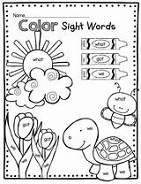 Sight Words Coloring Word Worksheets Kindergarten Pages Printable Activities Kids Colors Color Spring Preschool Reading Number May Math Turtle Template sketch template