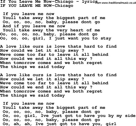 love song lyrics forif  leave   chicago