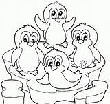 Penguin Coloring Pages Printable Cartoon Kids Penguins Cute Animal Colouring Para Print Sheets Colorear Clipart Baby Pinguino Puffle Winter King sketch template