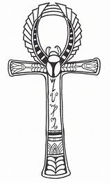 Ankh Cross Symbol Tatuaje Egipcio Anubis sketch template