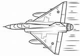 Jet Mirage Coloring 2000 Fighter Pages Printable Drawing Kids Eagle Military sketch template