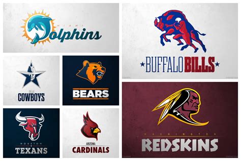 nfl redesigned  fresh football team logos inspirationfeed