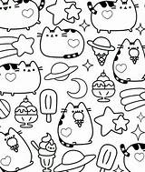 Pusheen Coloring Pages Cream Ice Funny Printable Kids sketch template