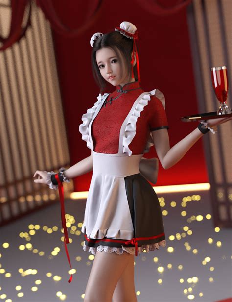 dforce mktg buns maid outfit for genesis 8 1 and 9 daz 3d