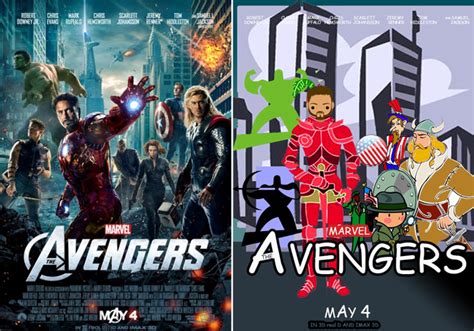15 movie covers recreated in clip art and comic sans