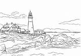 Lighthouse Coloring Portland Maine Head Light Pages Printable Lighthouses Adult Drawing House Inspirational Supercoloring Categories Choose Board sketch template