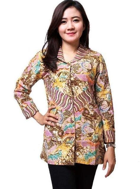 Model Batik Kerja Wanita Lengan Panjang Cantik Model Baju Batik My