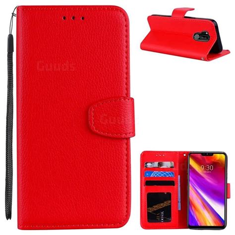 litchi pattern pu leather wallet case  lg  thinq red leather case guuds