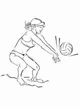 Volleyball Coloring Pages Playing Beach Printable Print Color Kids sketch template