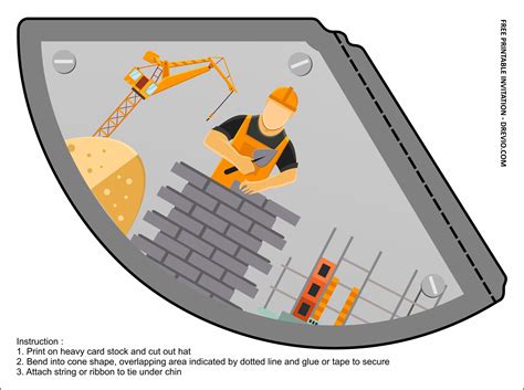 construction hat templates  hundreds  printable birthday